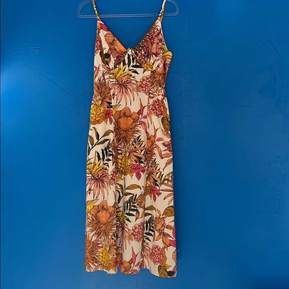 Express Floral V-Neck‎ Summer Dress Maxi tropical resort vacation
